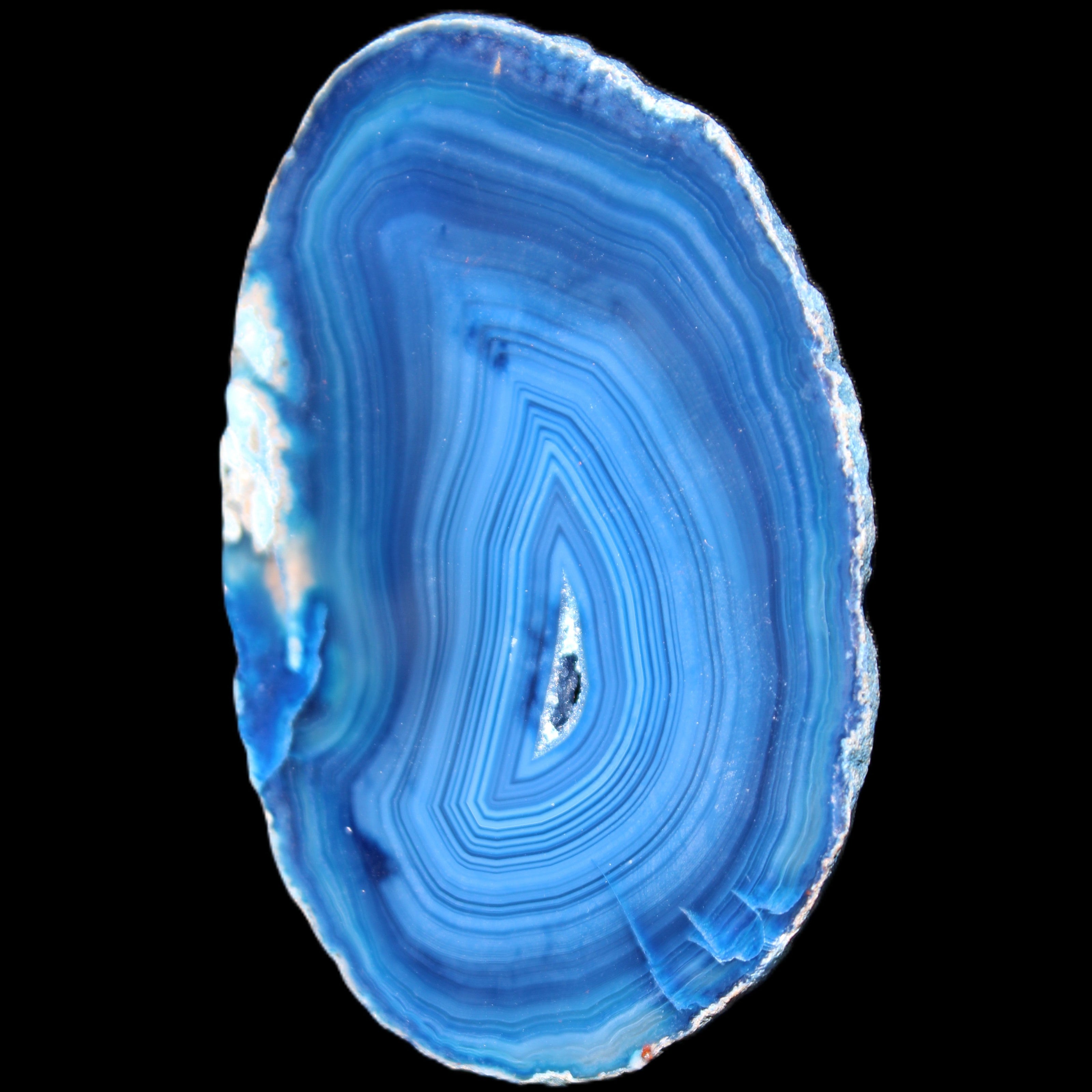 Blue dyed Agate slice 70-80mm 30-37g in sunlight - Rocks and Things Store