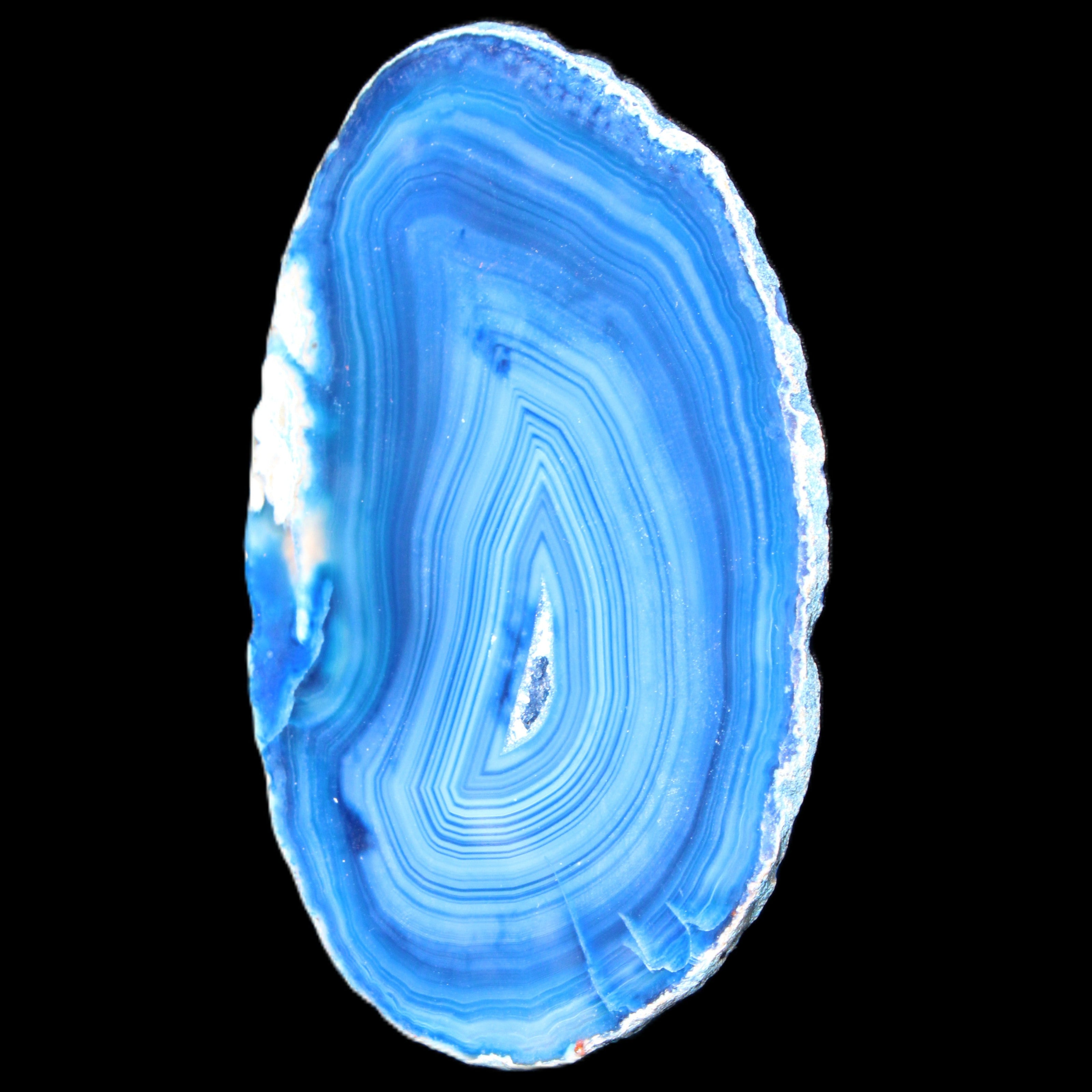Blue dyed Agate slice 70-80mm 30-37g in sunlight - Rocks and Things Store