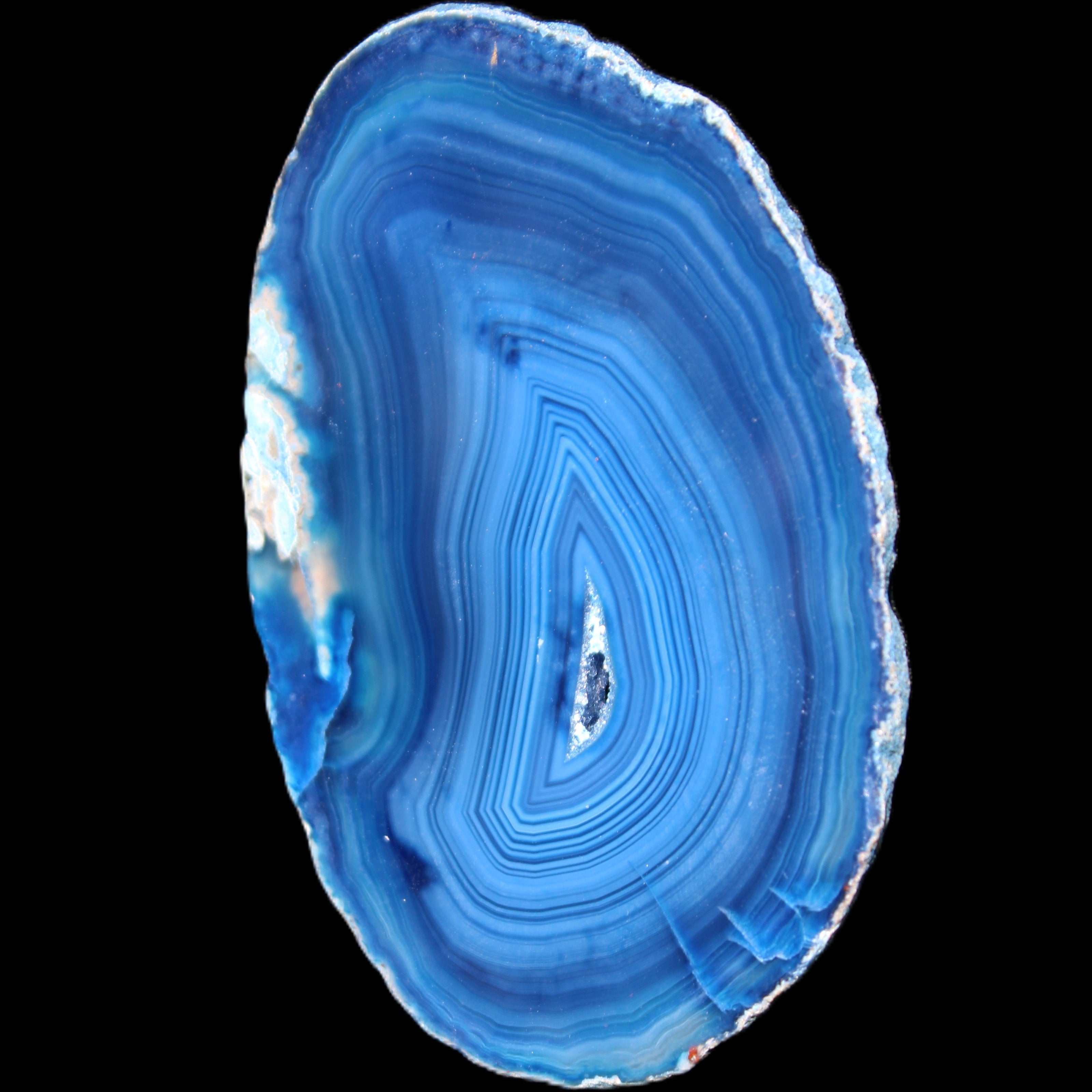 Blue dyed Agate slice 70-80mm 30-37g in sunlight - Rocks and Things Store