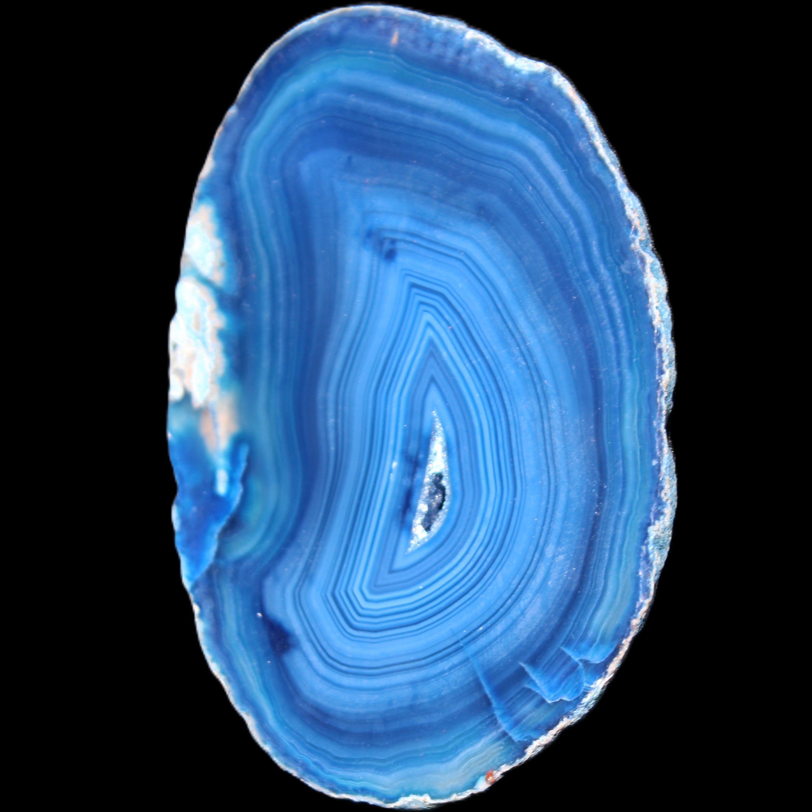 Blue dyed Agate slice 70-80mm 30-37g in sunlight - Rocks and Things Store