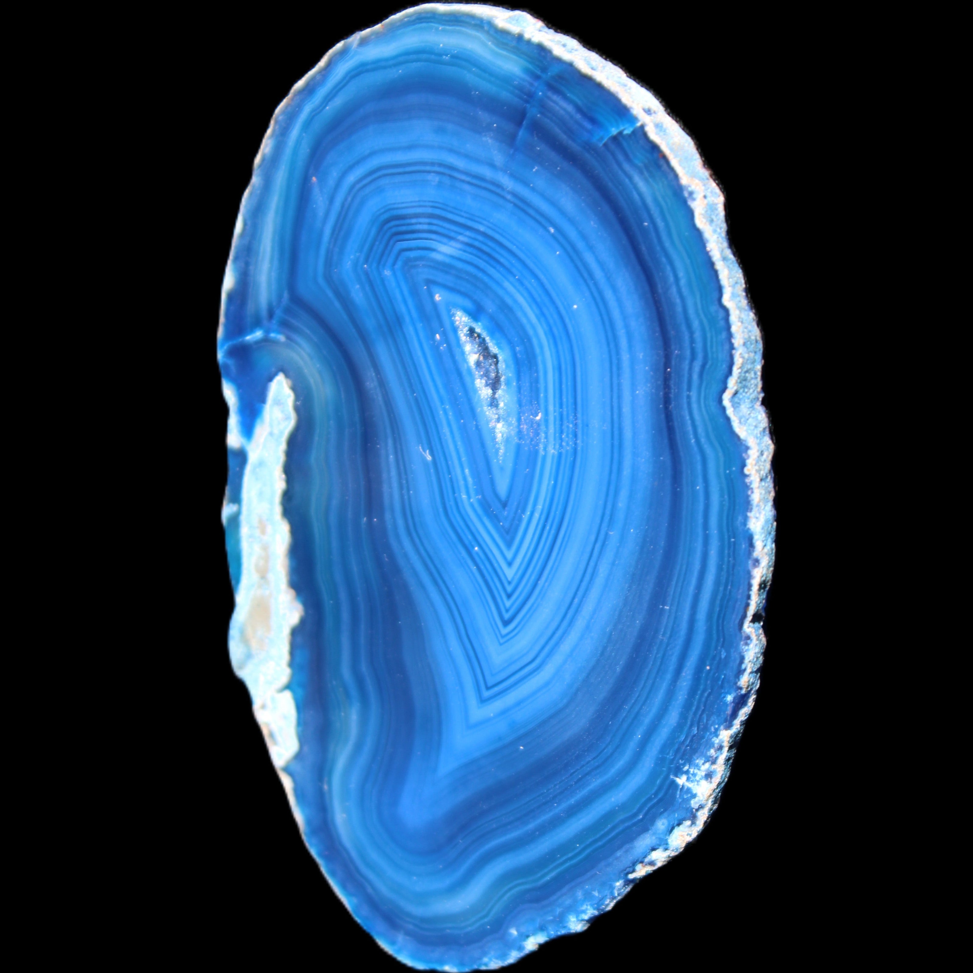 Blue dyed Agate slice 70-80mm 30-37g in sunlight - Rocks and Things Store