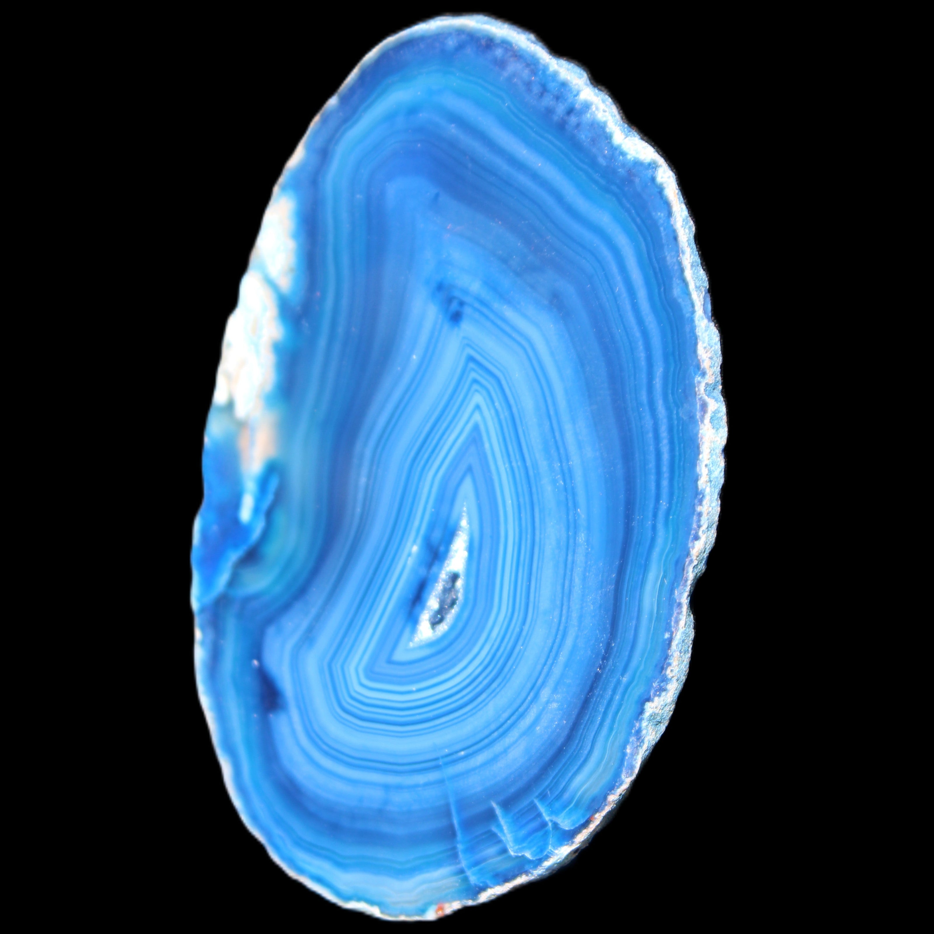 Blue dyed Agate slice 70-80mm 30-37g in sunlight - Rocks and Things Store