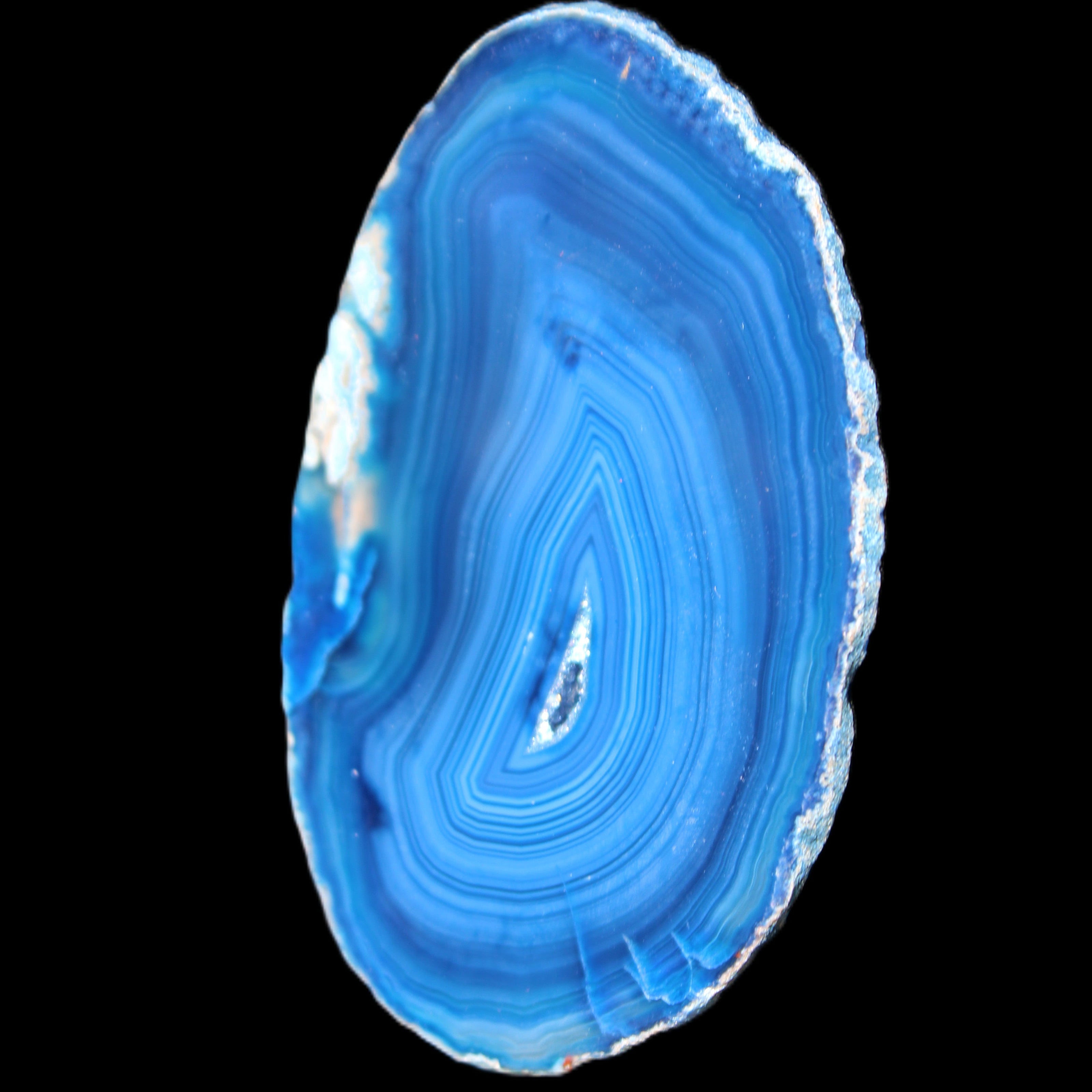 Blue dyed Agate slice 70-80mm 30-37g in sunlight - Rocks and Things Store
