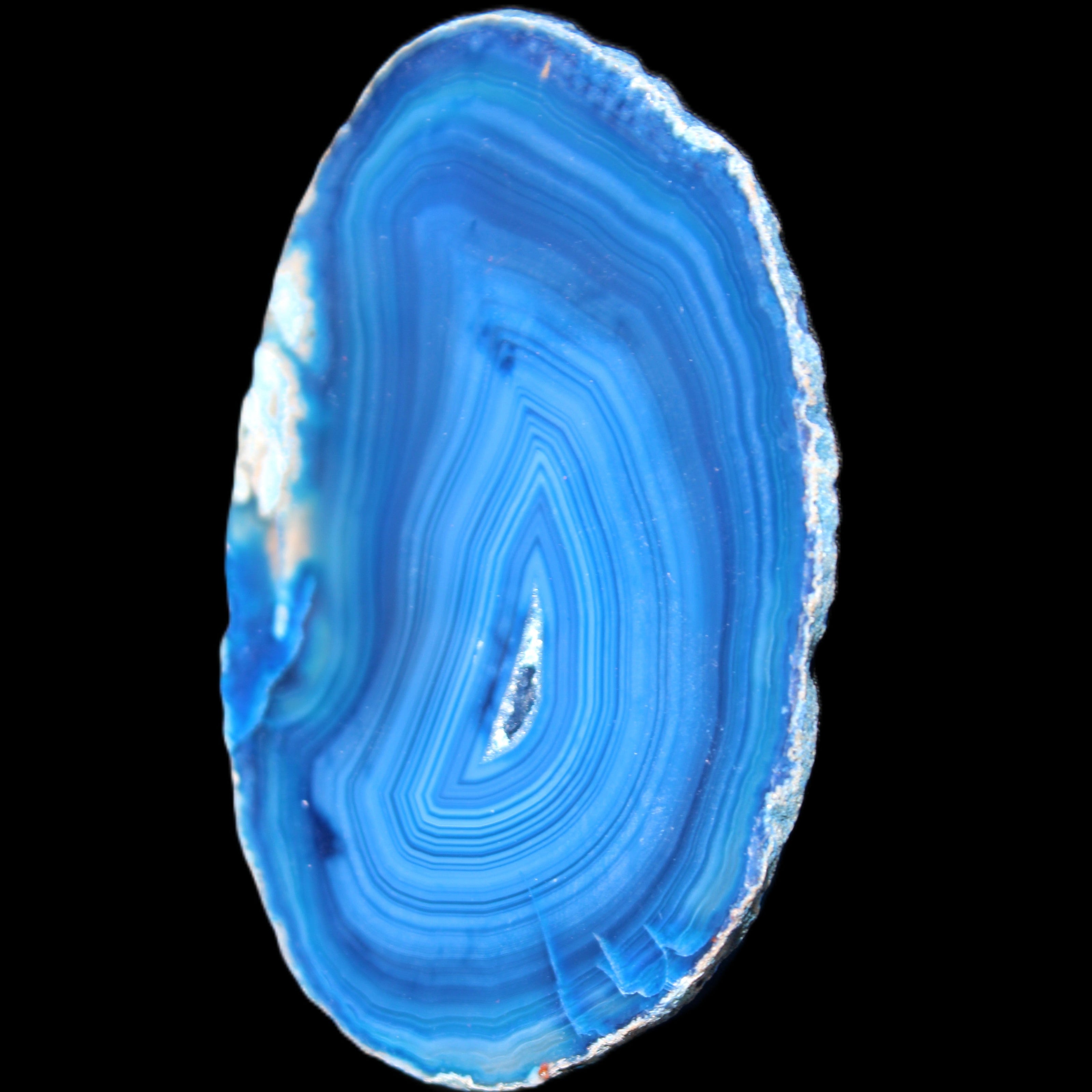 Blue dyed Agate slice 70-80mm 30-37g in sunlight - Rocks and Things Store