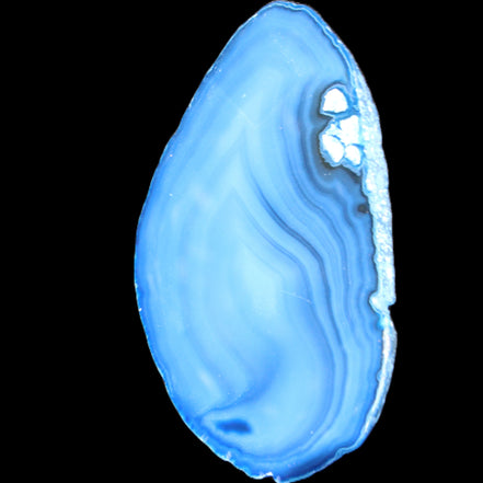 Blue dyed Agate slice 70-80mm 30-37g in sunlight - Rocks and Things Store