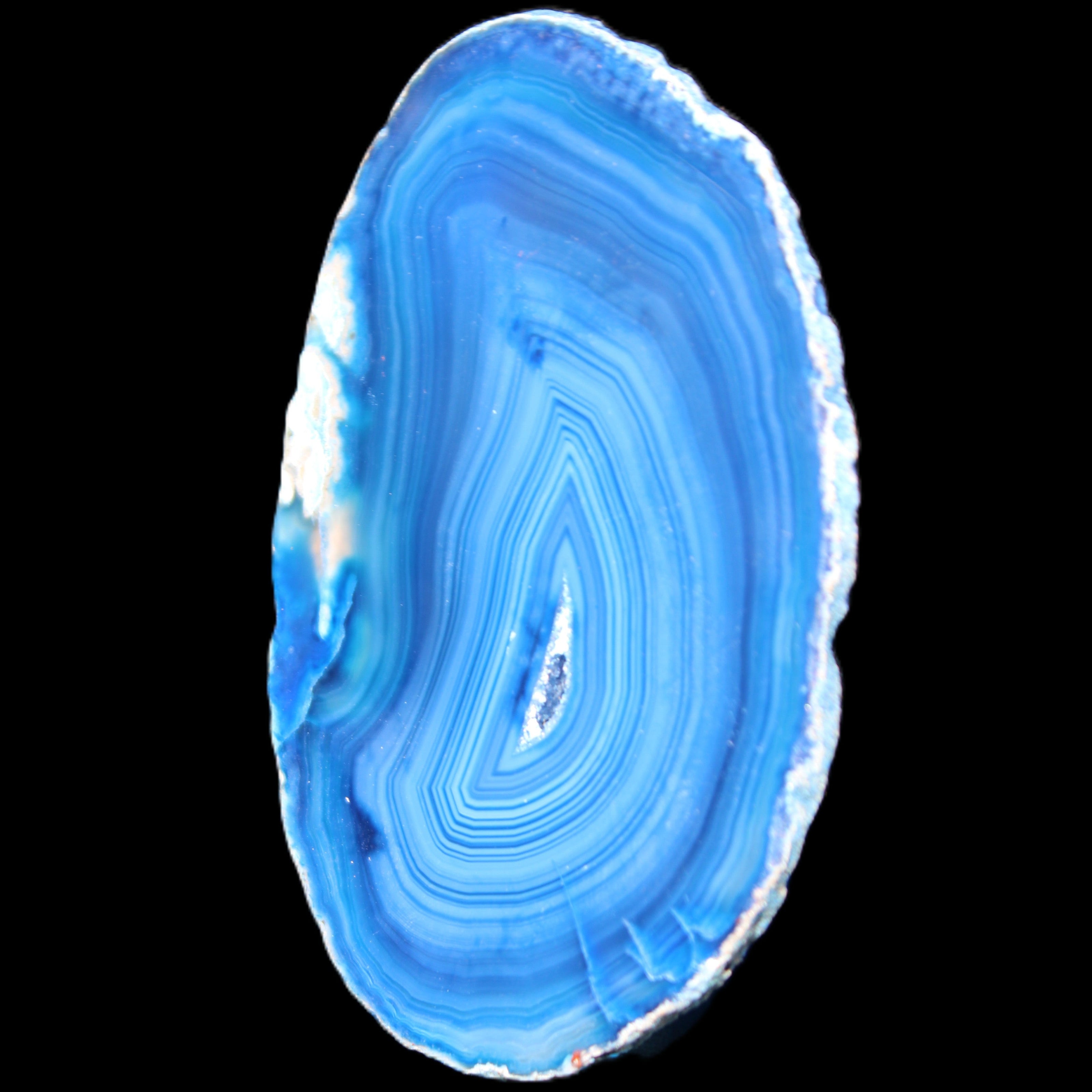 Blue dyed Agate slice 70-80mm 30-37g in sunlight - Rocks and Things Store