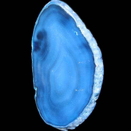Blue dyed Agate slice 70-80mm 30-37g in sunlight - Rocks and Things Store