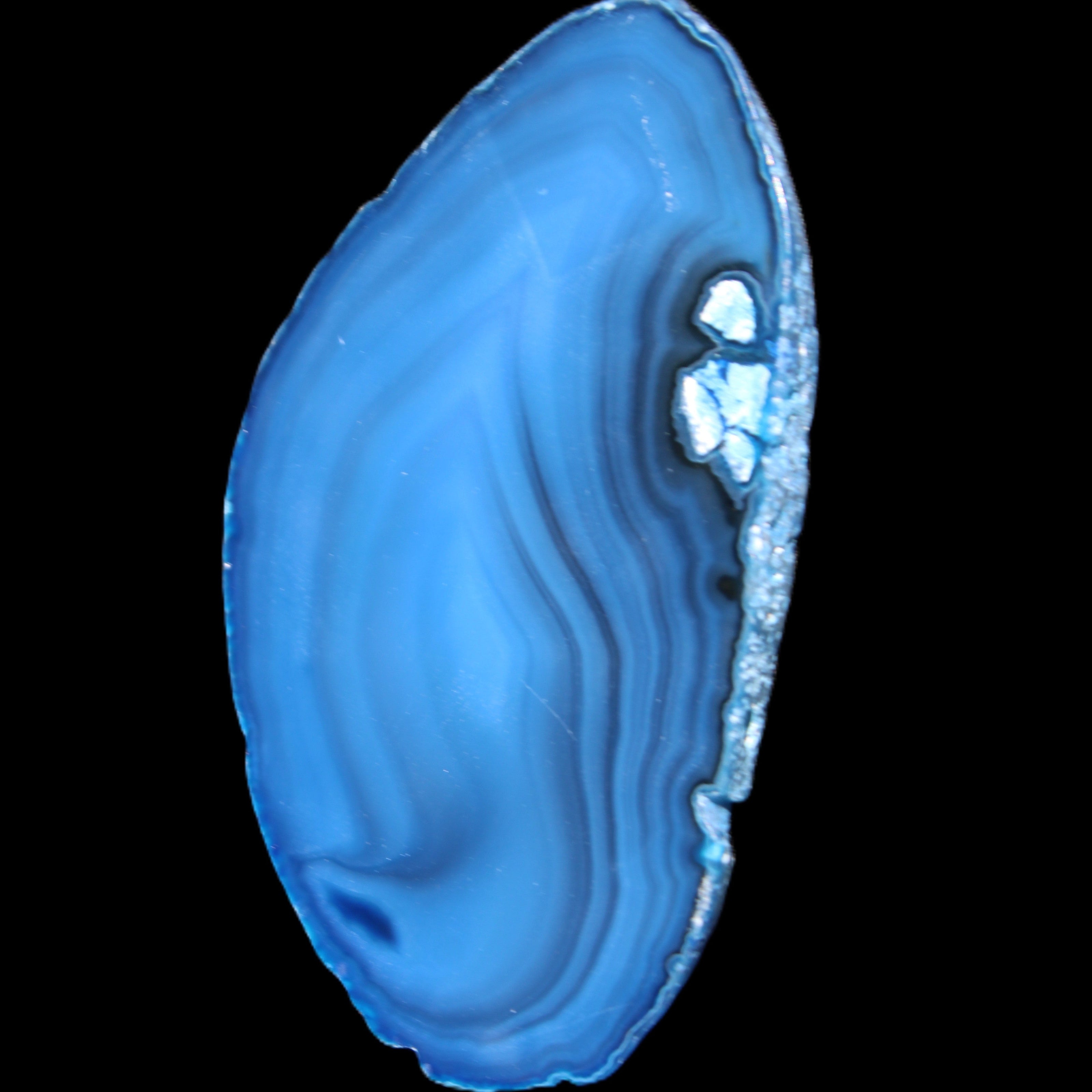 Blue dyed Agate slice 70-80mm 30-37g in sunlight - Rocks and Things Store