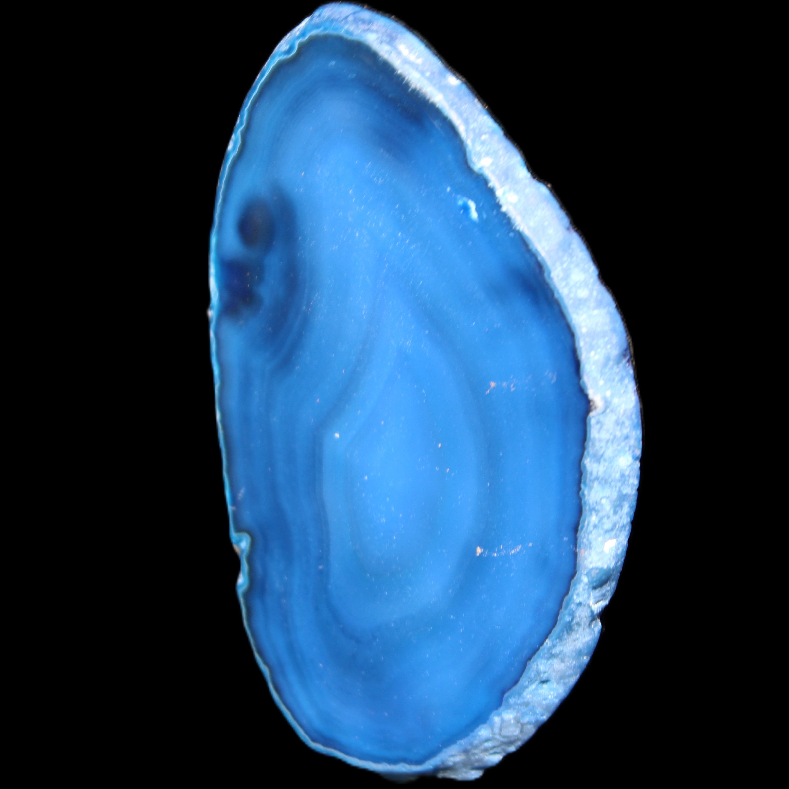 Blue dyed Agate slice 70-80mm 30-37g in sunlight - Rocks and Things Store