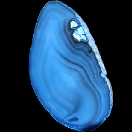 Blue dyed Agate slice 70-80mm 30-37g in sunlight - Rocks and Things Store