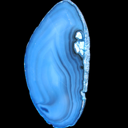 Blue dyed Agate slice 70-80mm 30-37g in sunlight - Rocks and Things Store