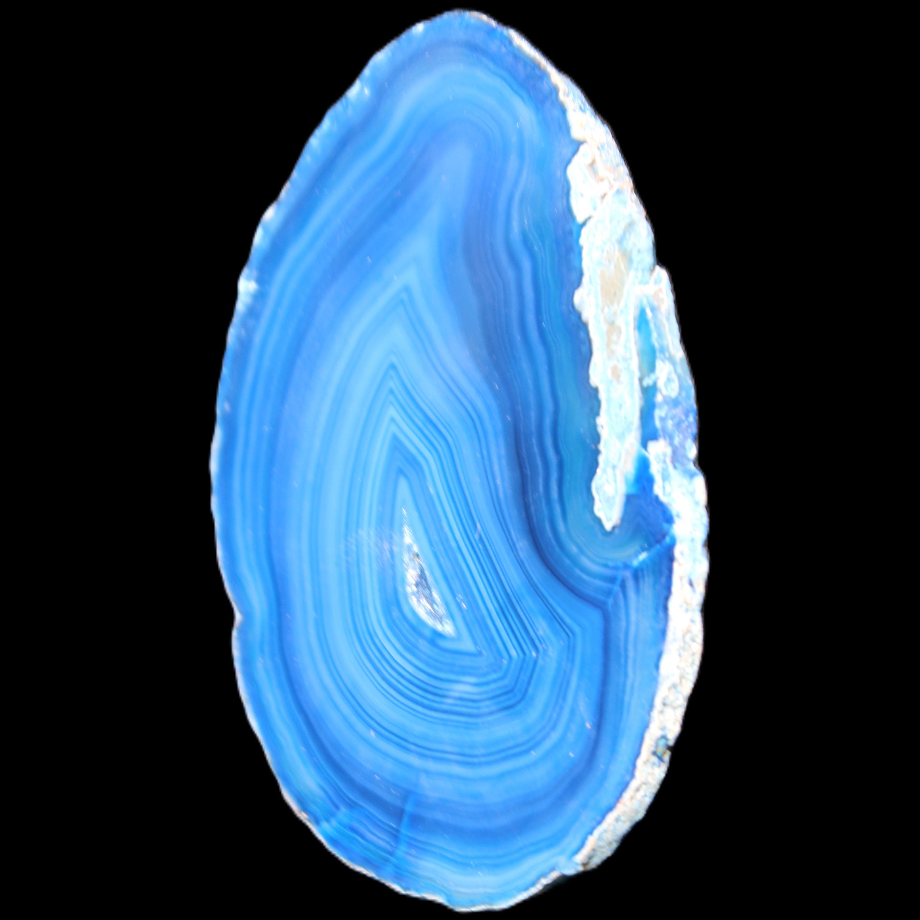 Blue dyed Agate slice 70-80mm 30-37g in sunlight - Rocks and Things Store