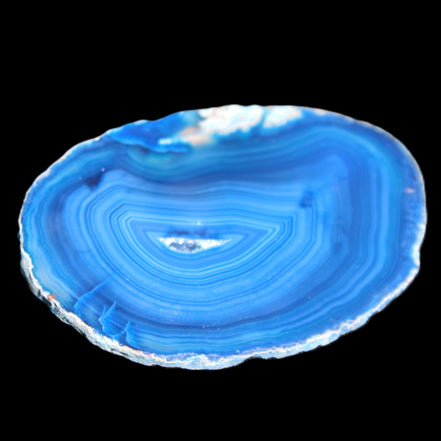 Blue dyed Agate slice 70-80mm 30-37g in sunlight - Rocks and Things Store
