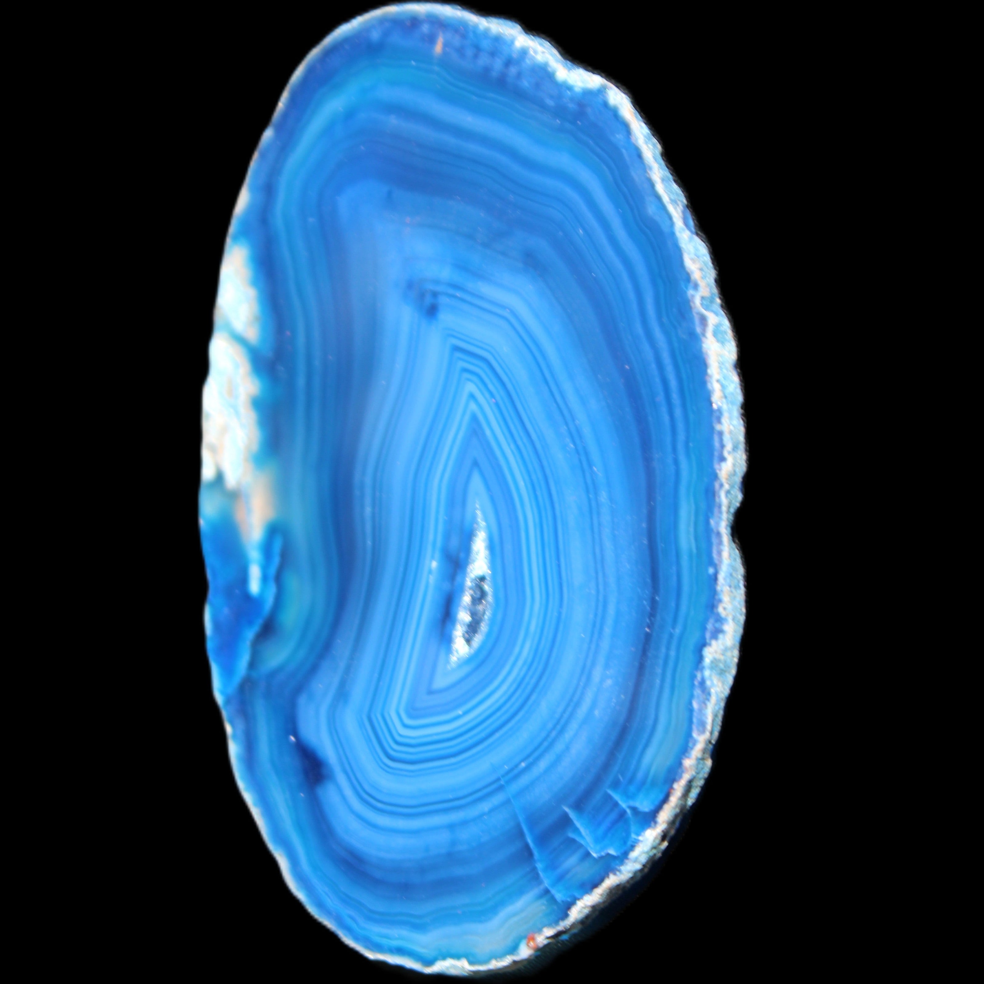 Blue dyed Agate slice 70-80mm 30-37g in sunlight - Rocks and Things Store