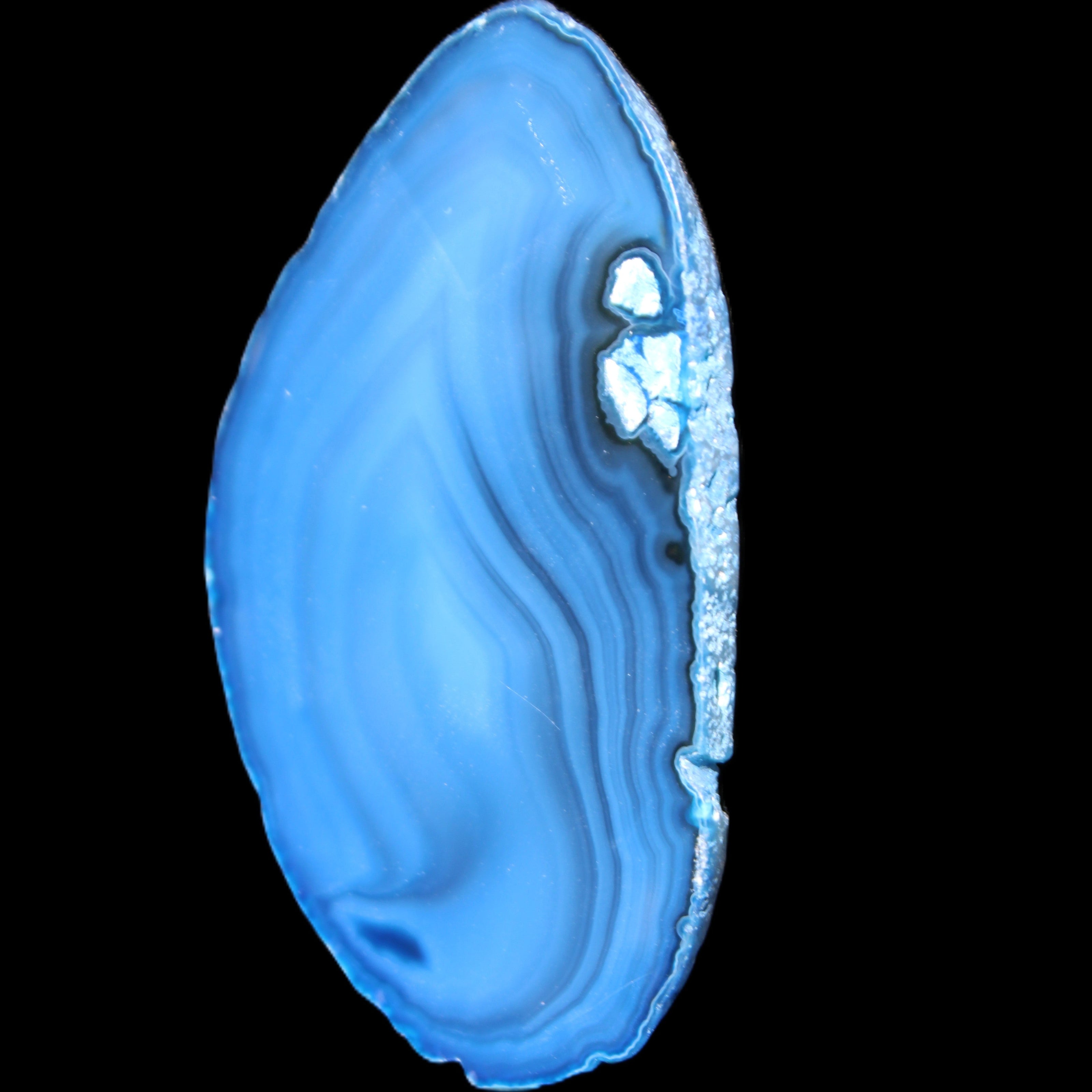 Blue dyed Agate slice 70-80mm 30-37g in sunlight - Rocks and Things Store