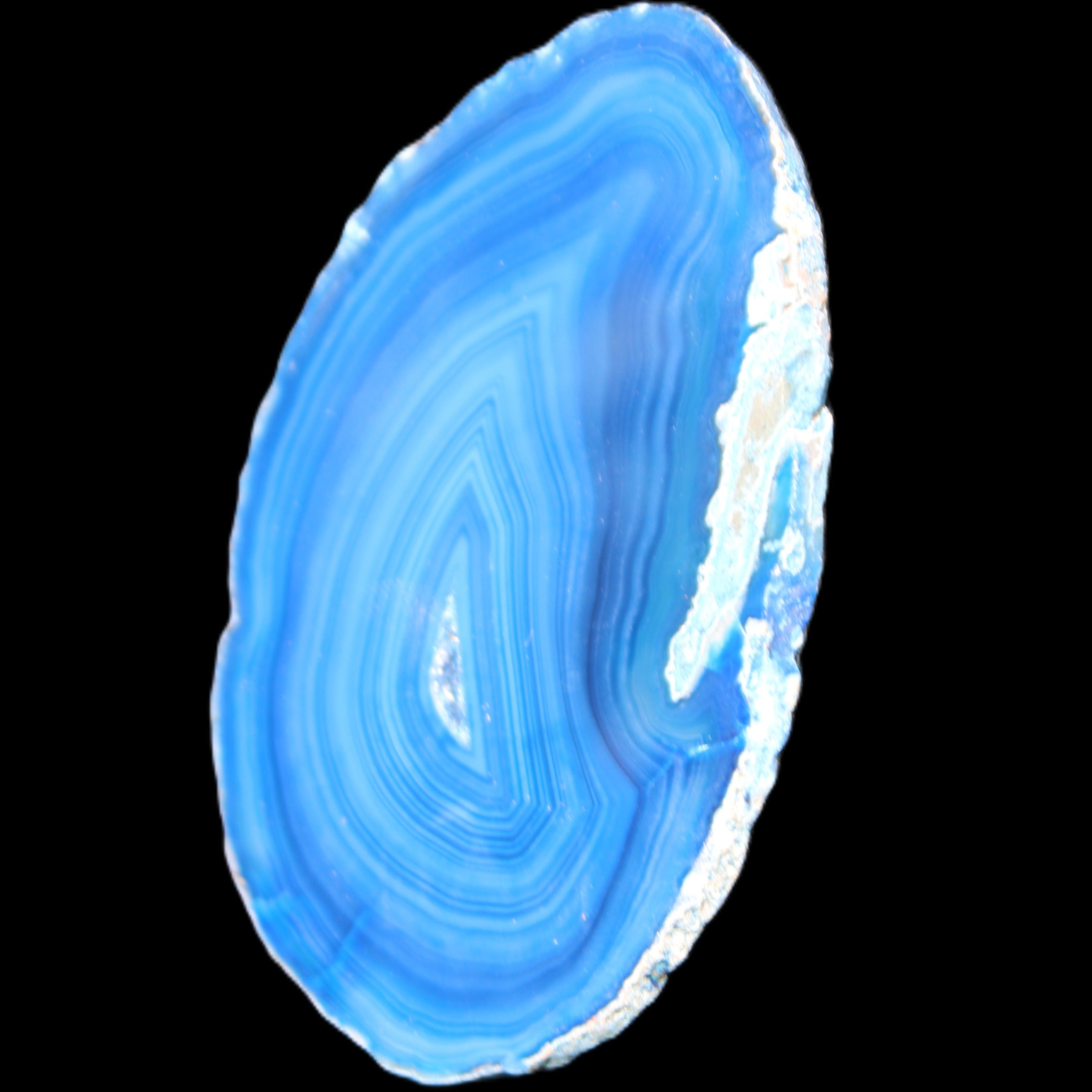 Blue dyed Agate slice 70-80mm 30-37g in sunlight - Rocks and Things Store