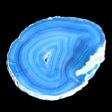 Blue dyed Agate slice 70-80mm 30-37g in sunlight - Rocks and Things Store