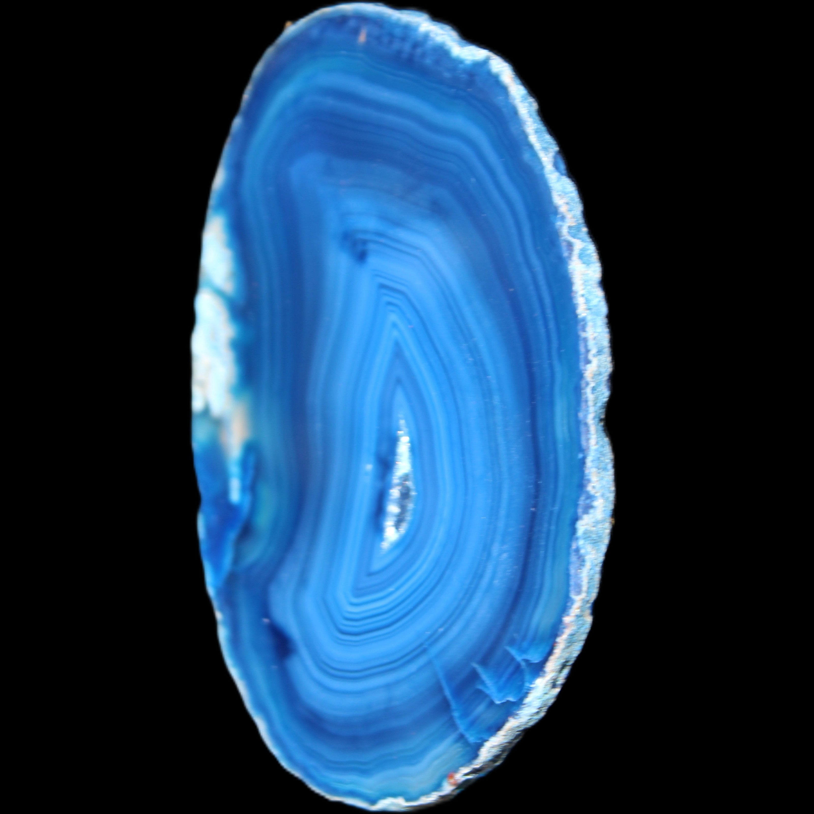 Blue dyed Agate slice 70-80mm 30-37g in sunlight - Rocks and Things Store