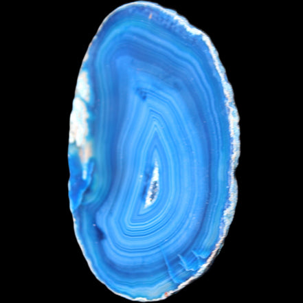 Blue dyed Agate slice 70-80mm 30-37g in sunlight - Rocks and Things Store