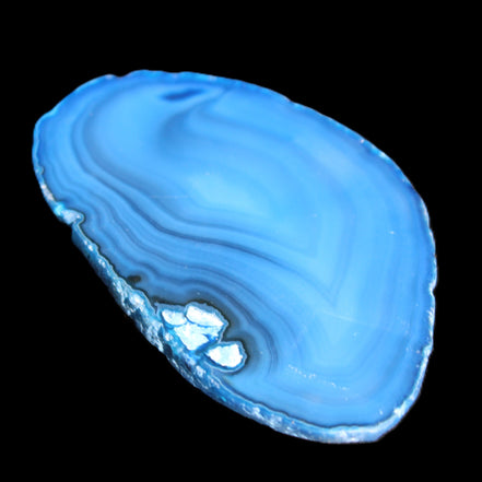 Blue dyed Agate slice 70-80mm 30-37g in sunlight - Rocks and Things Store