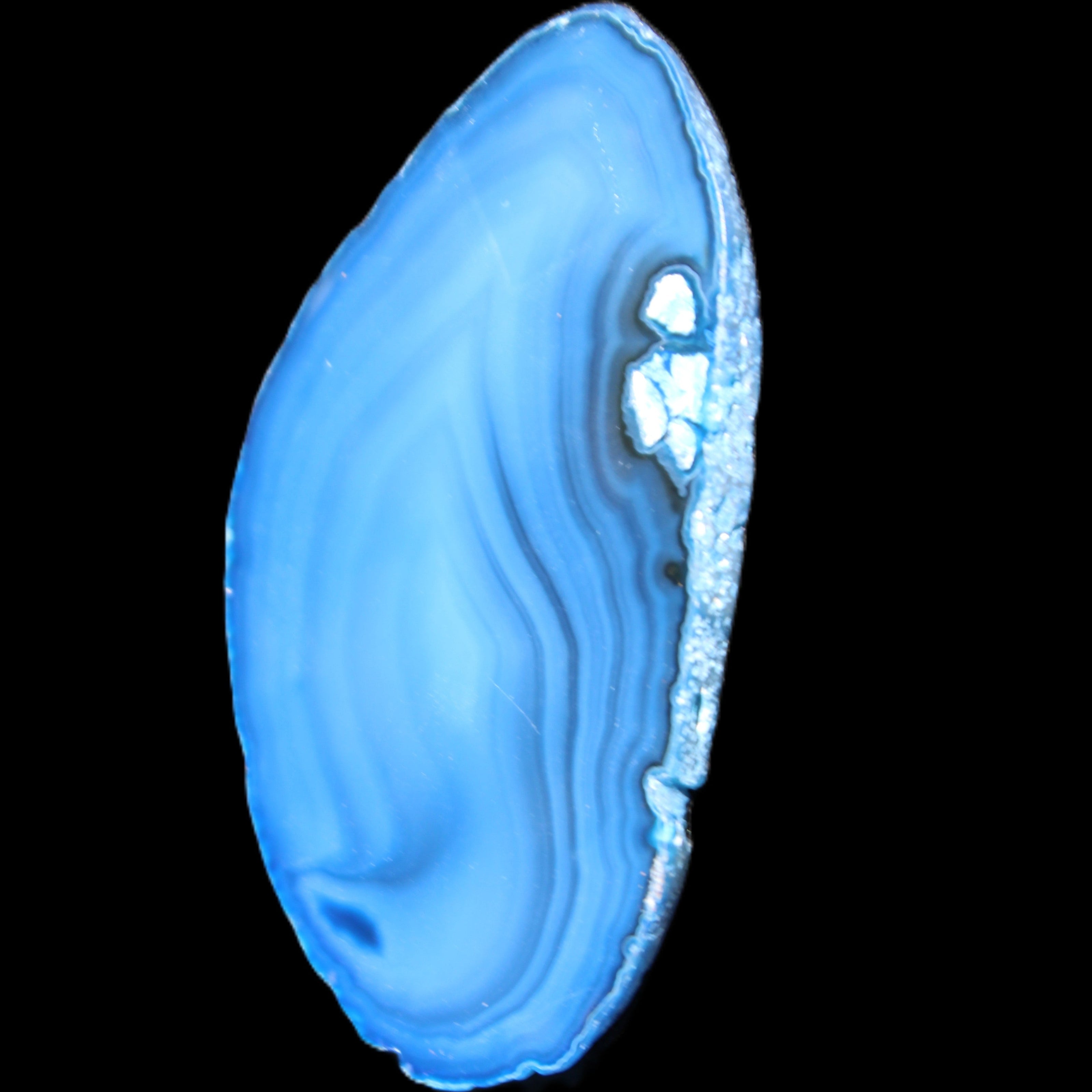 Blue dyed Agate slice 70-80mm 30-37g in sunlight - Rocks and Things Store