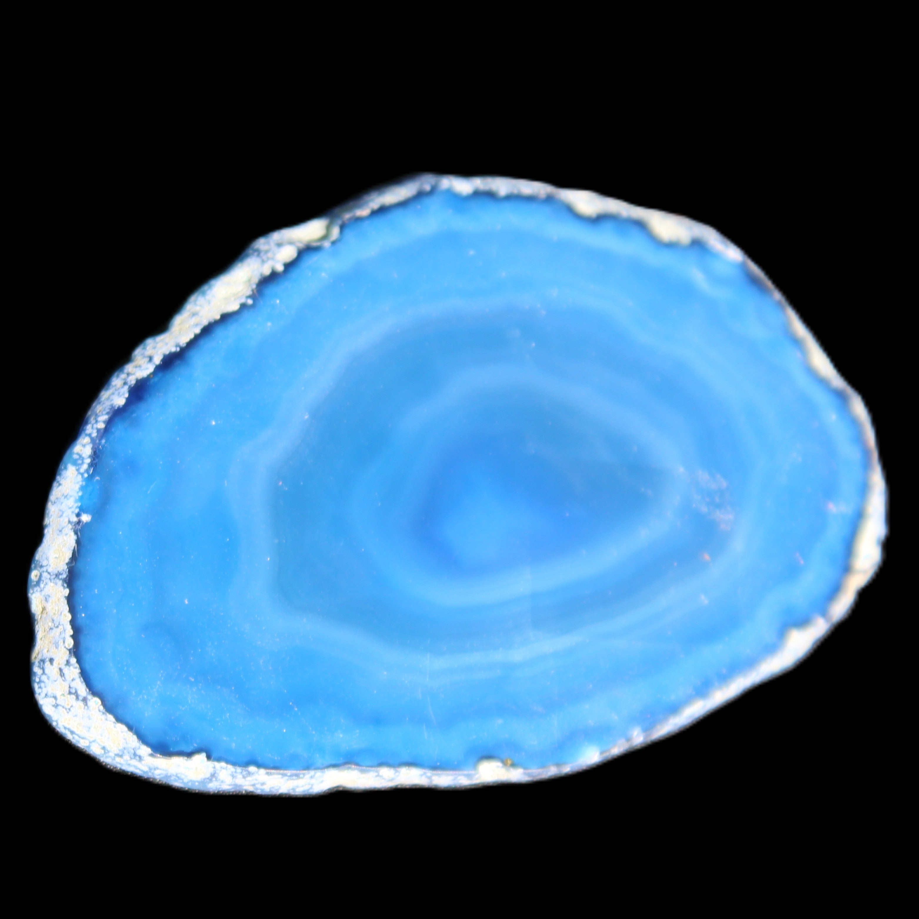 Blue dyed Agate slice 70-80mm 30-37g in sunlight - Rocks and Things Store