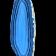 Blue dyed Agate slice 97*38*5mm 36g in sunlight - Rocks and Things Store