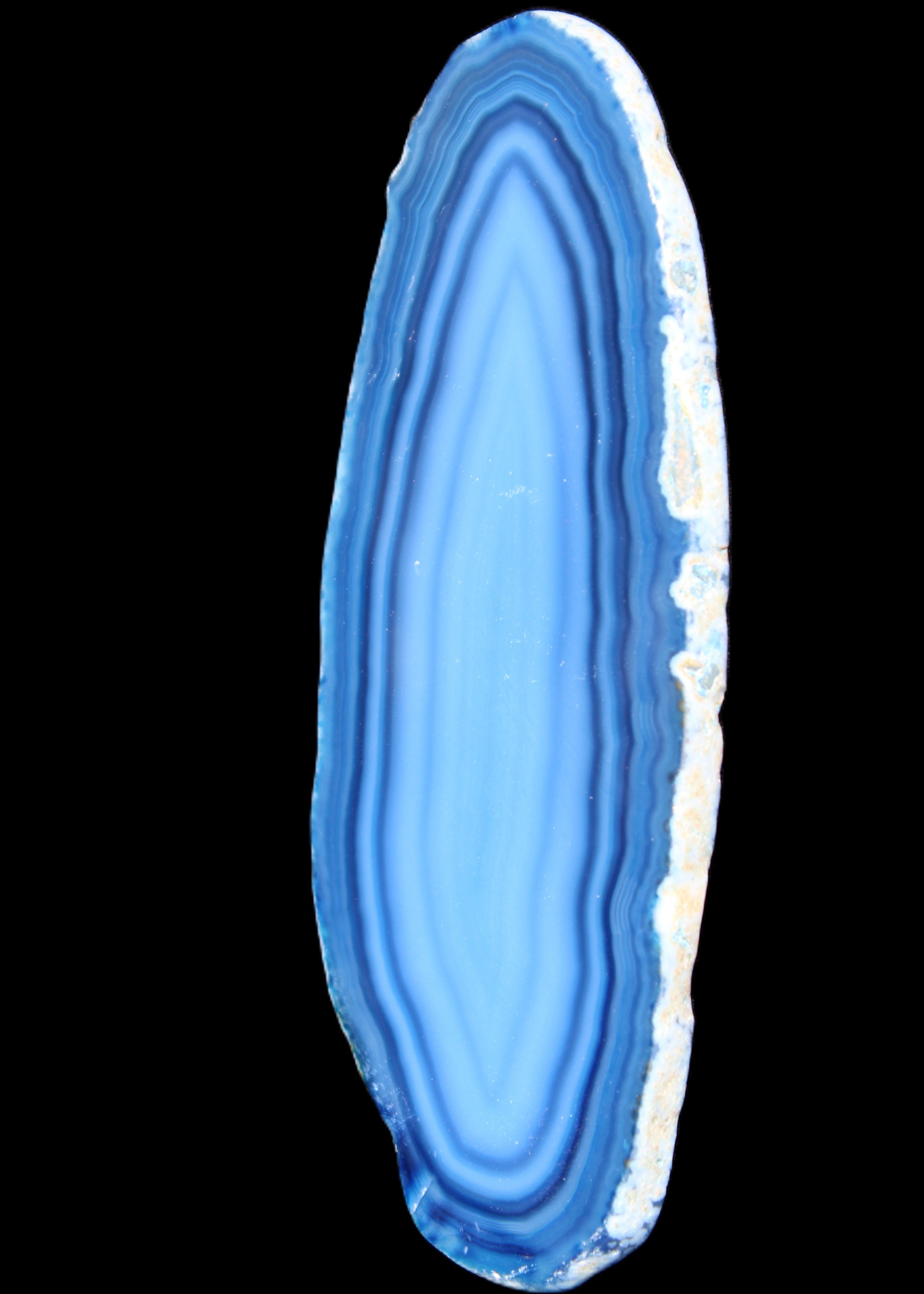 Blue dyed Agate slice 97*38*5mm 36g in sunlight - Rocks and Things Store