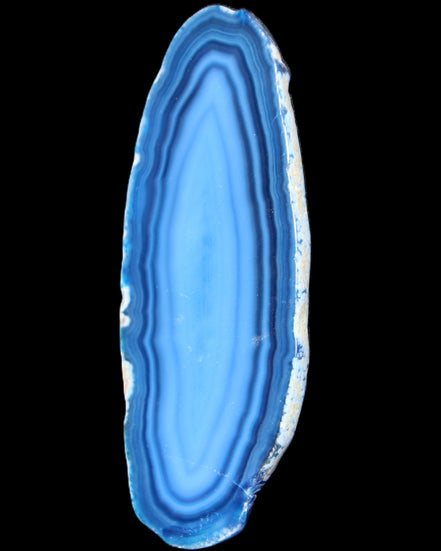 Blue dyed Agate slice 97*38*5mm 36g in sunlight - Rocks and Things Store