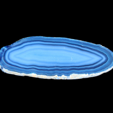 Blue dyed Agate slice 97*38*5mm 36g in sunlight - Rocks and Things Store