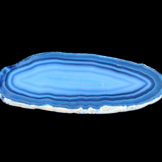 Blue dyed Agate slice 97*38*5mm 36g in sunlight - Rocks and Things Store