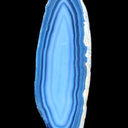 Blue dyed Agate slice 97*38*5mm 36g in sunlight - Rocks and Things Store