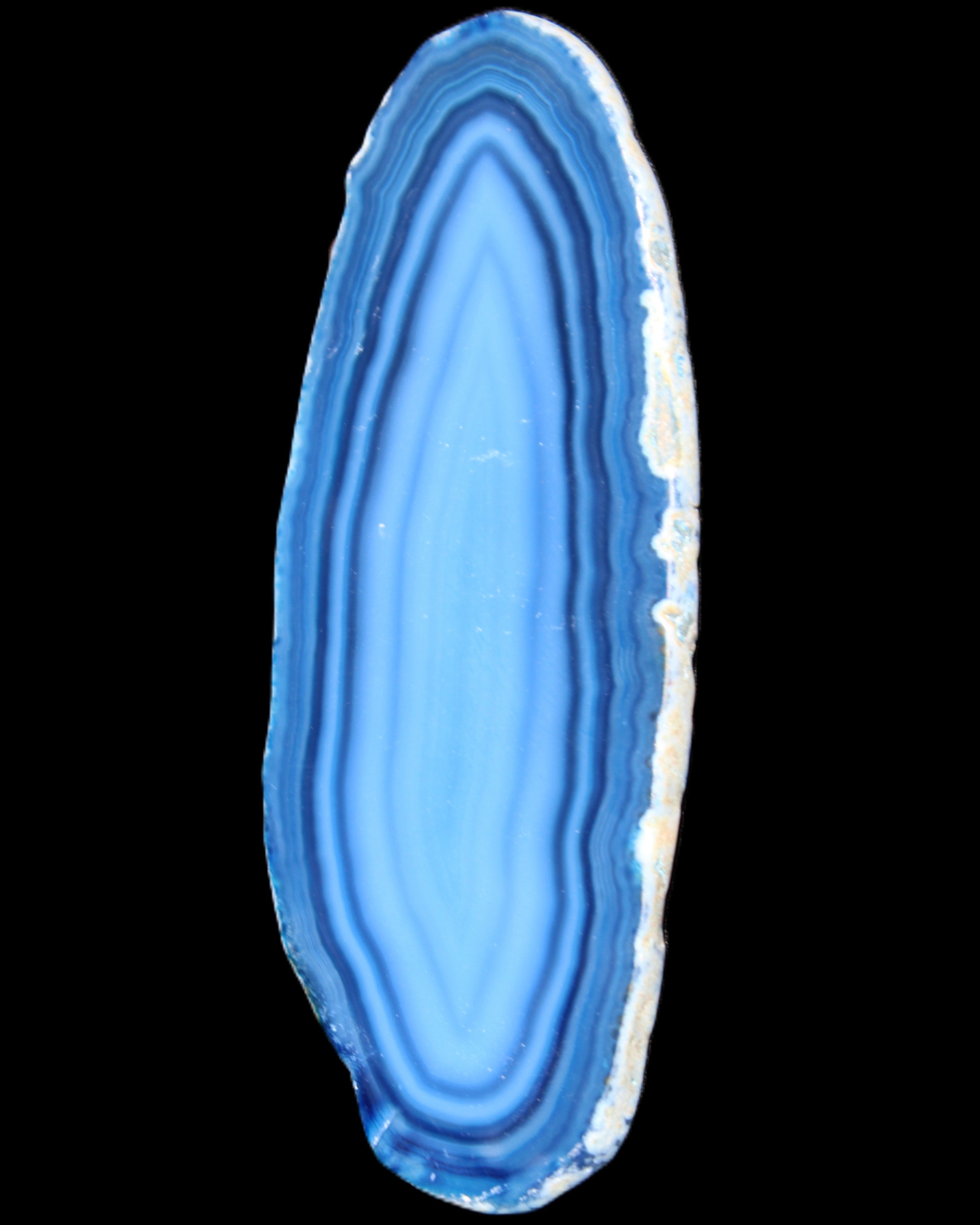 Blue dyed Agate slice 97*38*5mm 36g in sunlight - Rocks and Things Store