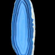 Blue dyed Agate slice 97*38*5mm 36g in sunlight - Rocks and Things Store
