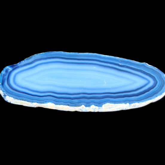 Blue dyed Agate slice 97*38*5mm 36g in sunlight - Rocks and Things Store