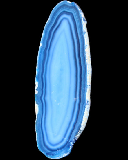 Blue dyed Agate slice 97*38*5mm 36g in sunlight - Rocks and Things Store