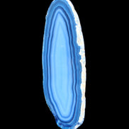 Blue dyed Agate slice 97*38*5mm 36g in sunlight - Rocks and Things Store