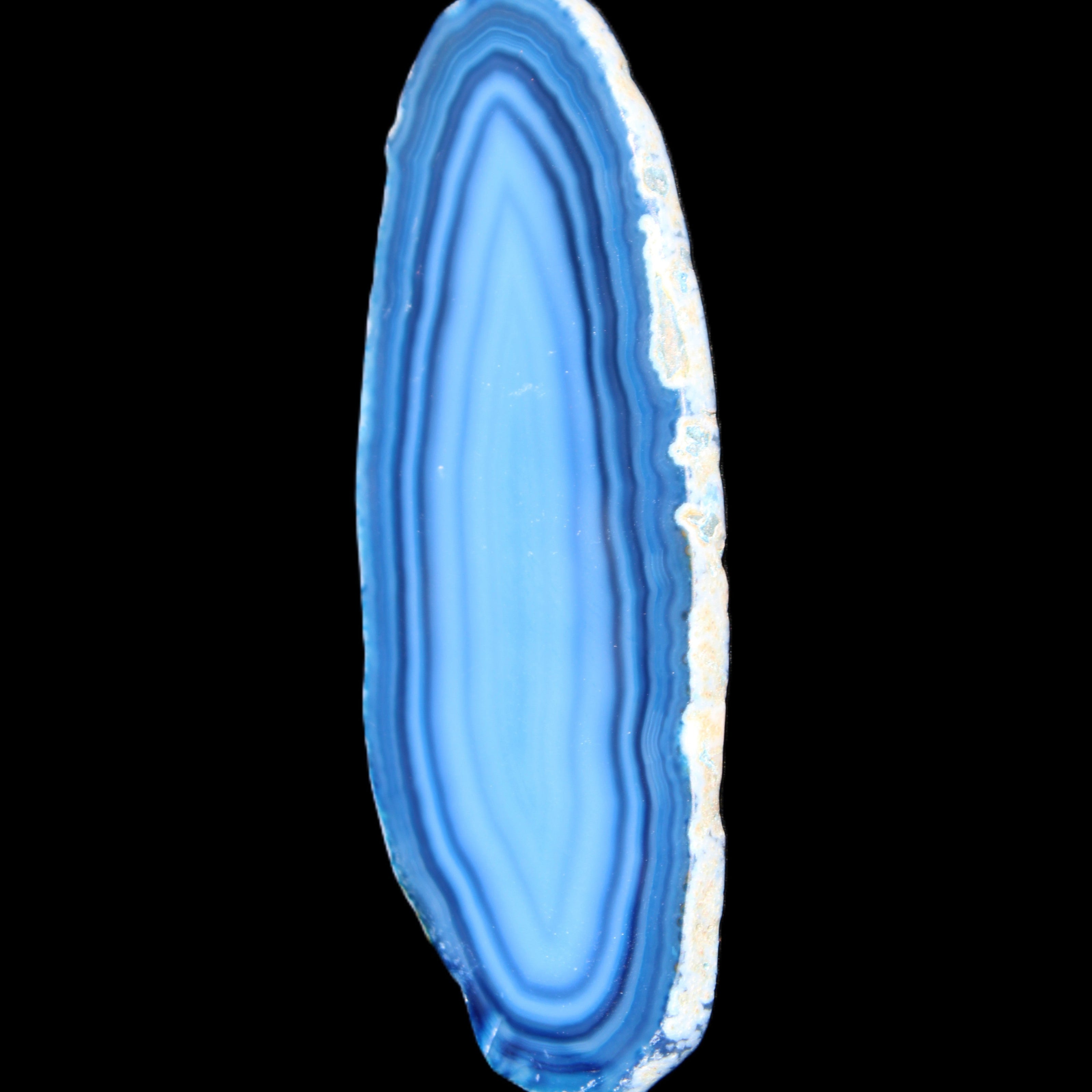 Blue dyed Agate slice 97*38*5mm 36g in sunlight - Rocks and Things Store