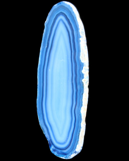 Blue dyed Agate slice 97*38*5mm 36g in sunlight - Rocks and Things Store