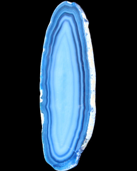 Blue dyed Agate slice 97*38*5mm 36g in sunlight - Rocks and Things Store