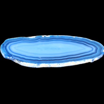 Blue dyed Agate slice 97*38*5mm 36g in sunlight - Rocks and Things Store