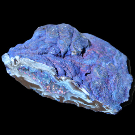Blue dyed Agate geode 51*34*18mm 32g in sunlight - Rocks and Things Store