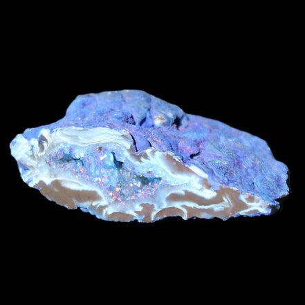 Blue dyed Agate geode 51*34*18mm 32g in sunlight - Rocks and Things Store