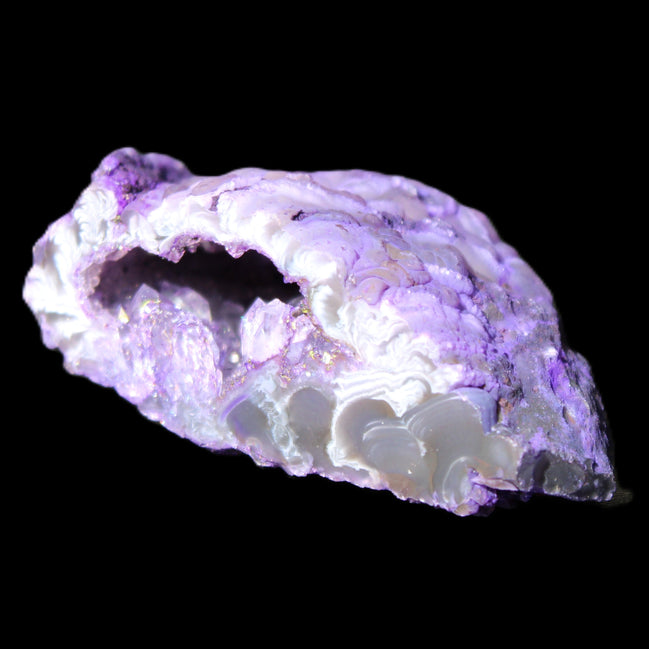 Violet dyed Agate geode 47*30*20mm 31g in sunlight - Rocks and Things Store