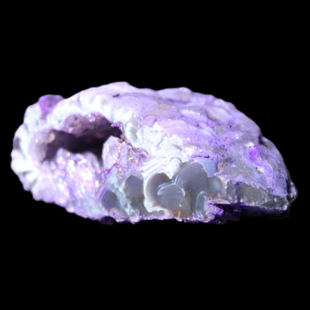 Violet dyed Agate geode 47*30*20mm 31g in sunlight - Rocks and Things Store