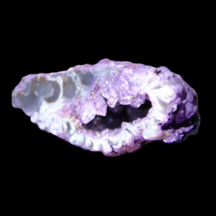 Violet dyed Agate geode 47*30*20mm 31g in sunlight - Rocks and Things Store