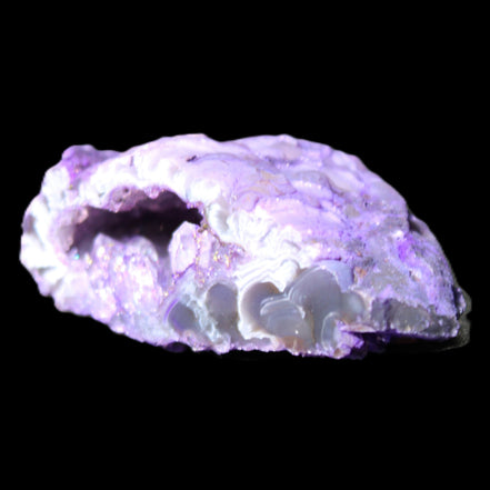 Violet dyed Agate geode 47*30*20mm 31g in sunlight - Rocks and Things Store