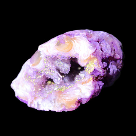 Violet dyed Agate geode 33*39*23mm 28g in sunlight - Rocks and Things Store