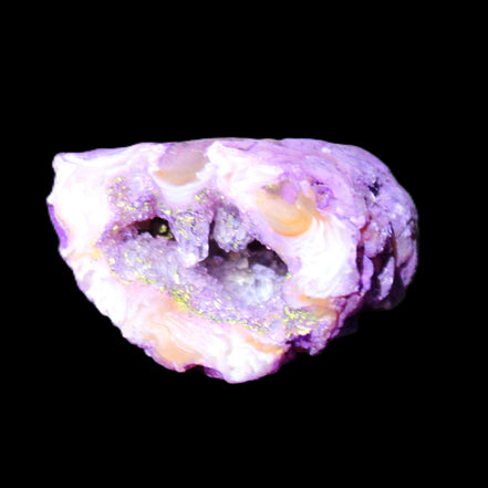 Violet dyed Agate geode 33*39*23mm 28g in sunlight - Rocks and Things Store