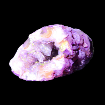 Violet dyed Agate geode 33*39*23mm 28g in sunlight - Rocks and Things Store